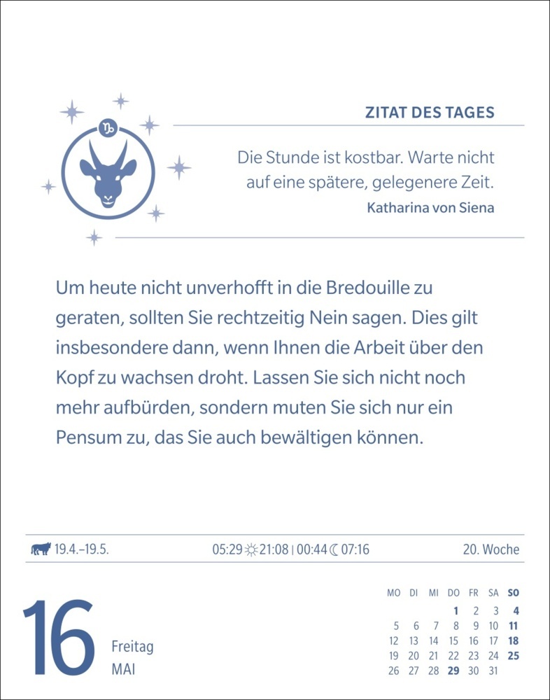 Bild: 9783840033643 | Steinbock Sternzeichenkalender 2025 - Tagesabreißkalender - Ihr...