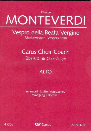 Cover: 4009350736344 | Marienvesper - Chorstimme Alt 4 Playalong-CD's | Claudio Monteverdi