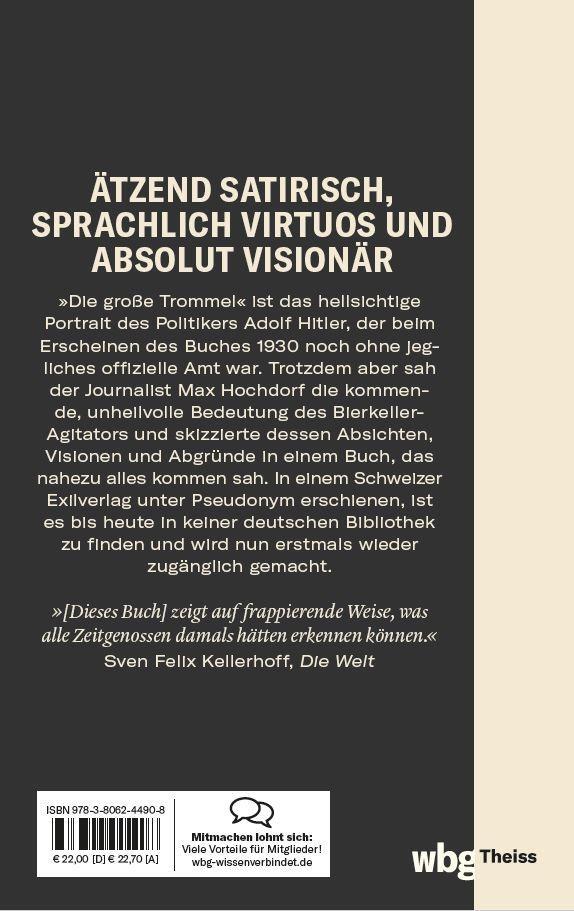 Rückseite: 9783806244908 | Die große Trommel | Leben, Kampf und Traumlallen Adolf Hitlers | Buch