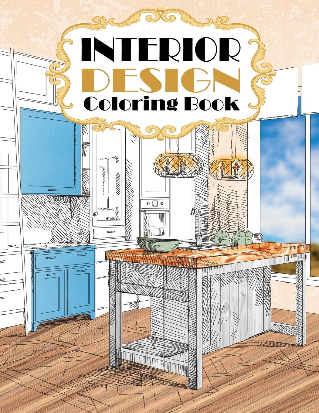 Cover: 9781955626101 | Interior Design Coloring Book | Modern Decorated Home Designs | Heart
