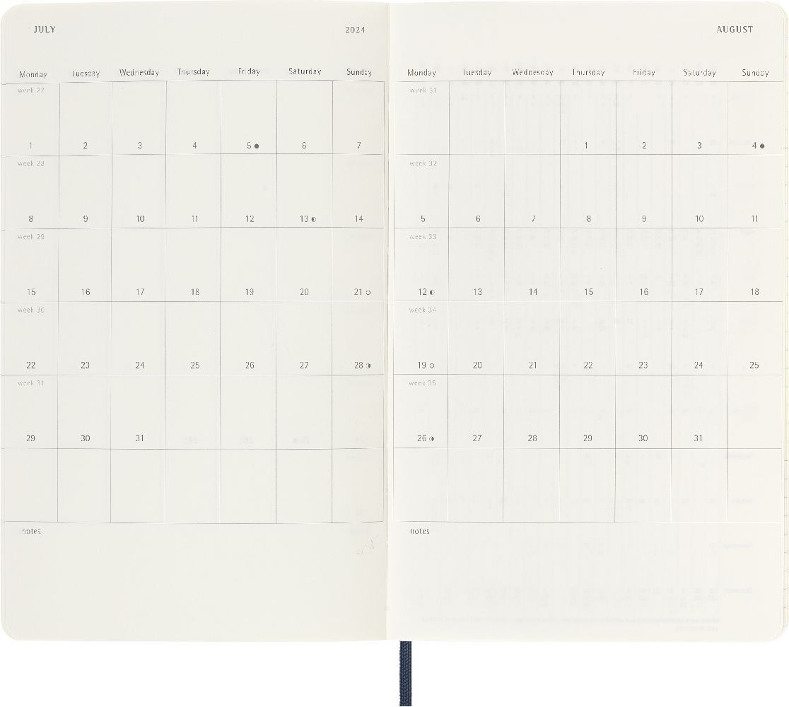 Bild: 8056598856507 | Moleskine 12 Monate Tageskalender 2024, Large/A5, Saphir | Taschenbuch