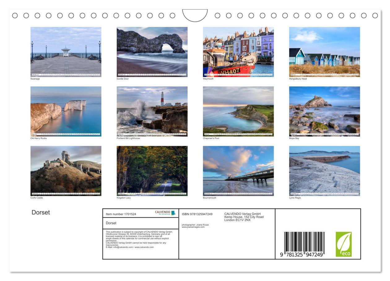 Bild: 9781325947249 | Dorset (Wall Calendar 2025 DIN A4 landscape), CALVENDO 12 Month...