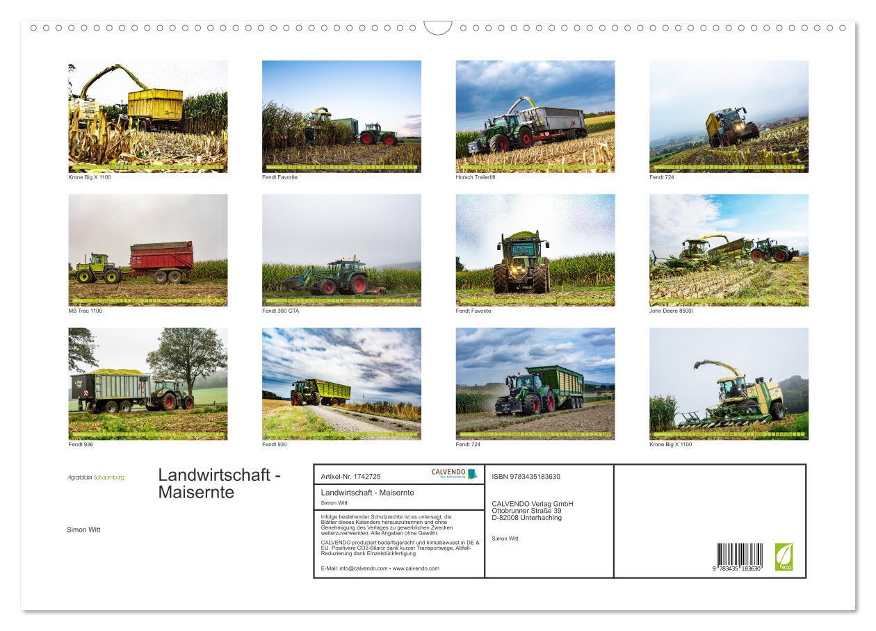 Bild: 9783435183630 | Landwirtschaft - Maisernte (Wandkalender 2025 DIN A2 quer),...