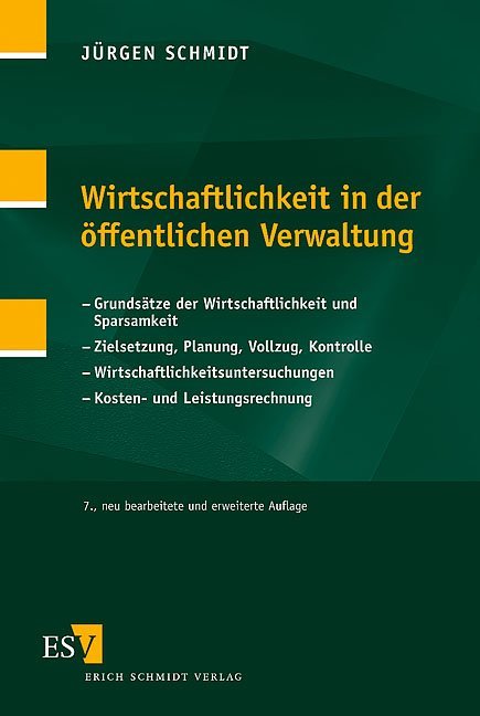 Cover: 9783503093359 | Wirtschaftlichkeit in der öffentlichen Verwaltung | Jürgen Schmidt