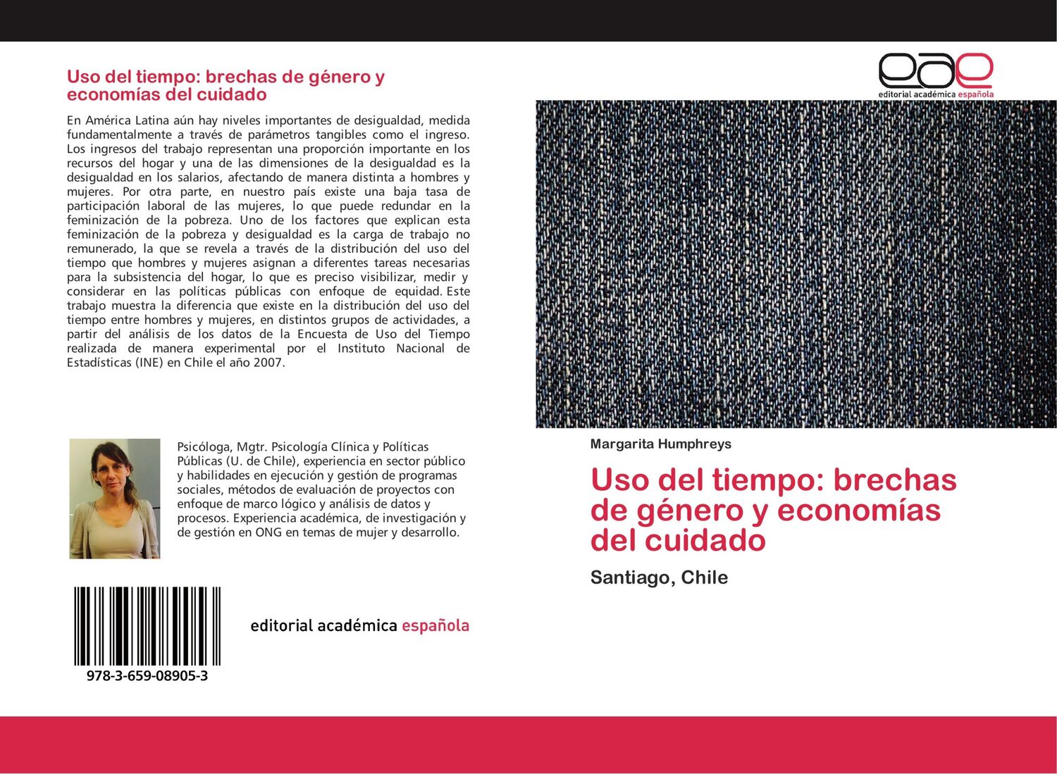 Cover: 9783659089053 | Uso del tiempo: brechas de género y economías del cuidado | Humphreys