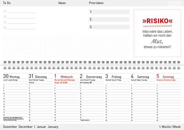 Bild: 9783731882121 | Tischkalender quer Motivation 2025 | Verlag Korsch | Kalender | 128 S.