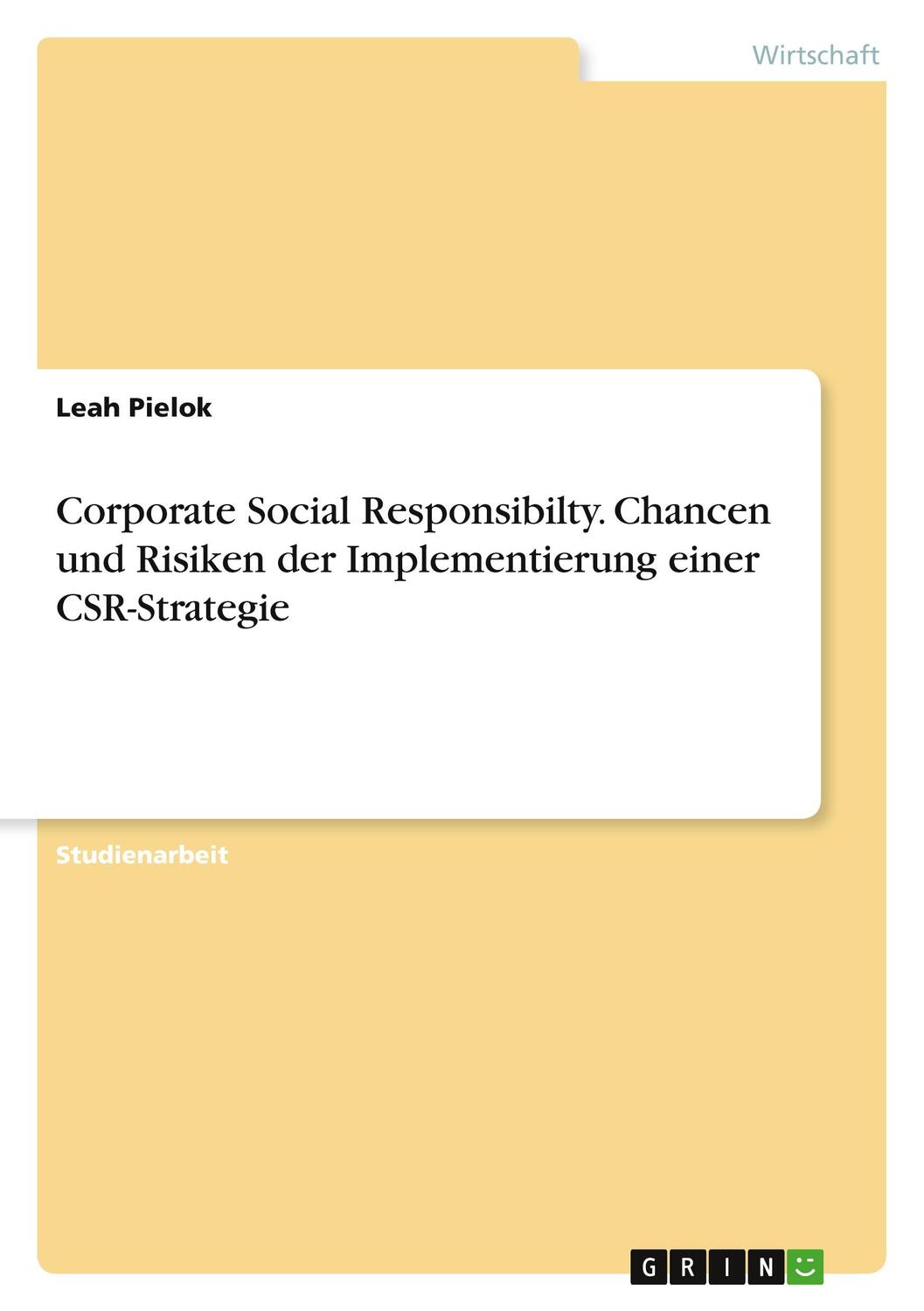 Cover: 9783346895875 | Corporate Social Responsibilty. Chancen und Risiken der...