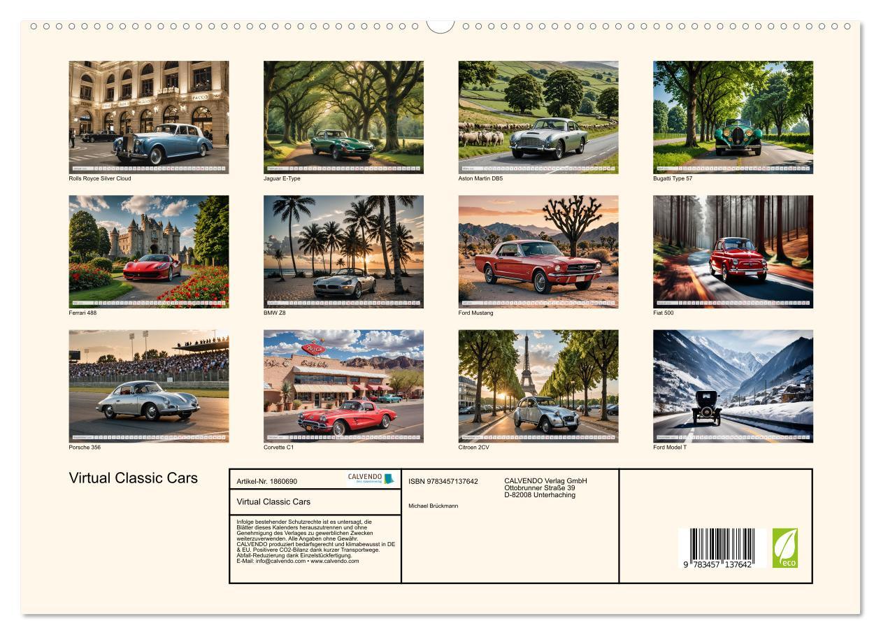 Bild: 9783457137642 | Virtual Classic Cars (hochwertiger Premium Wandkalender 2025 DIN A2...