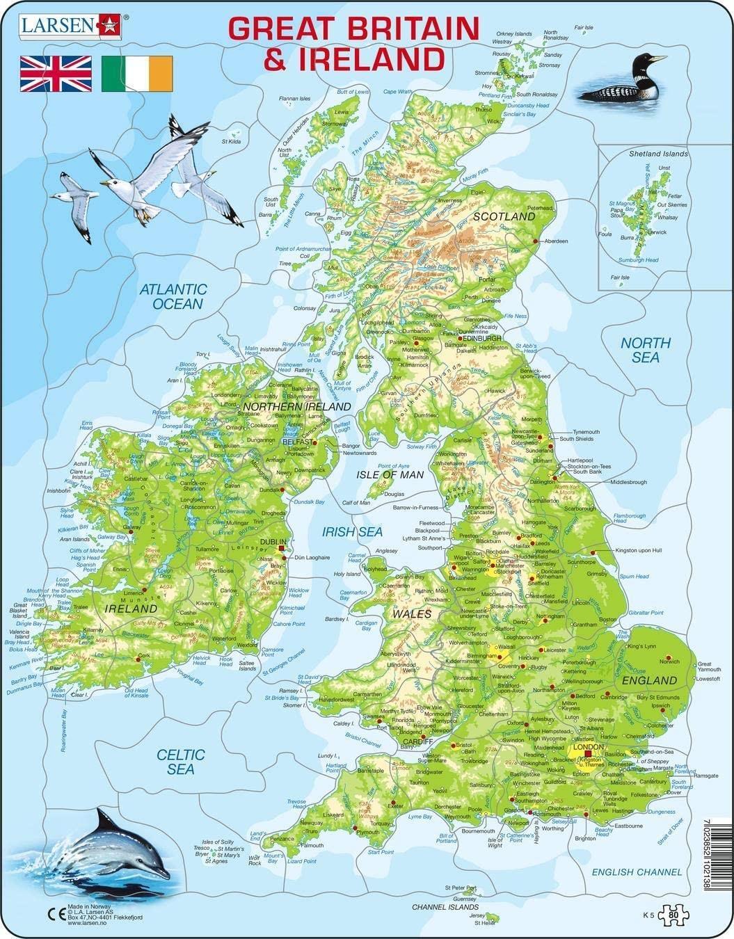 Cover: 7023852102138 | Puzzle - Großbritannien u. Irland (physisch) | Puzzle | Larsen