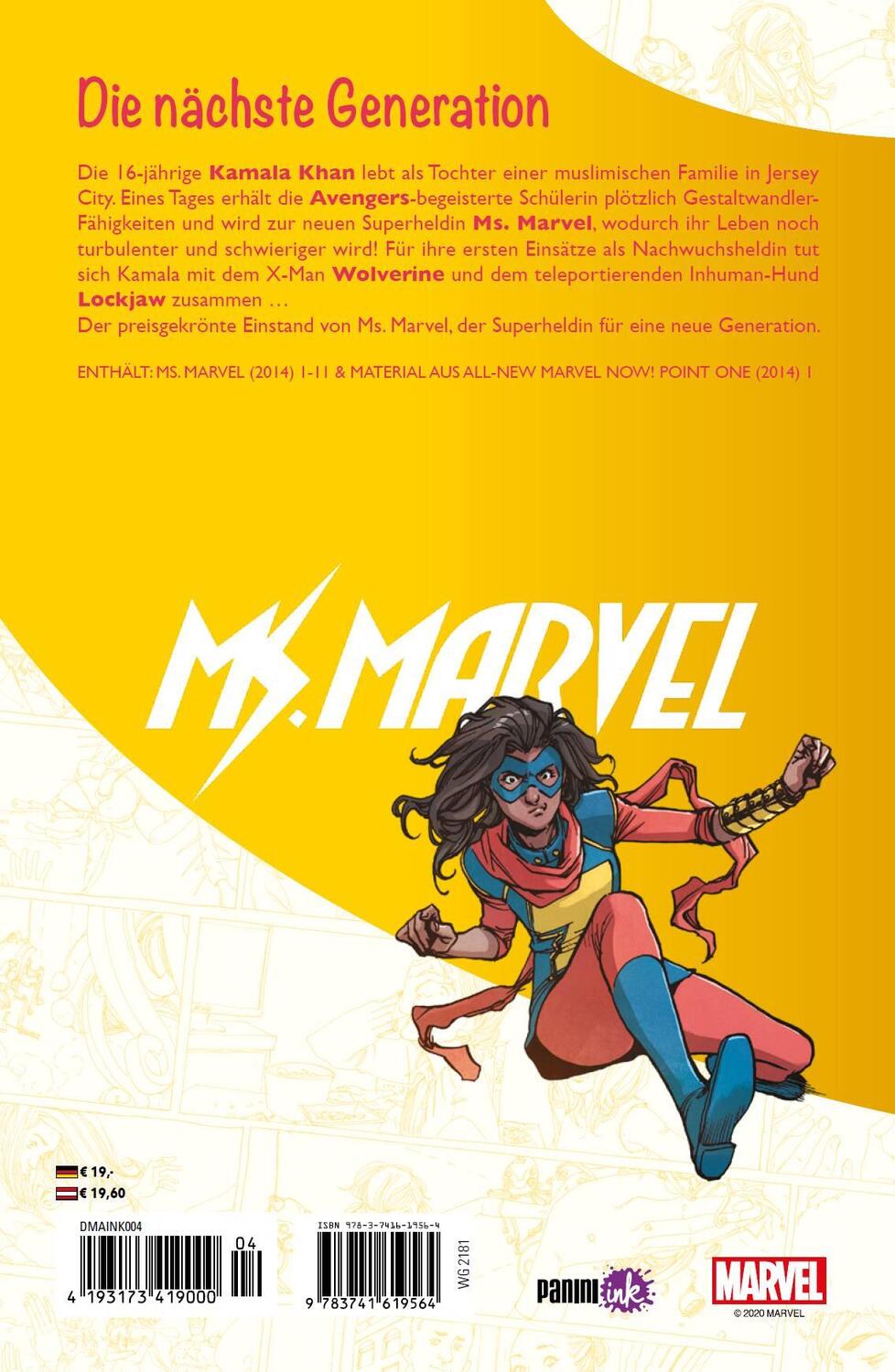 Rückseite: 9783741619564 | Ms. Marvel | Bd. 1: Kamala Khan | G. Willow Wilson (u. a.) | Buch