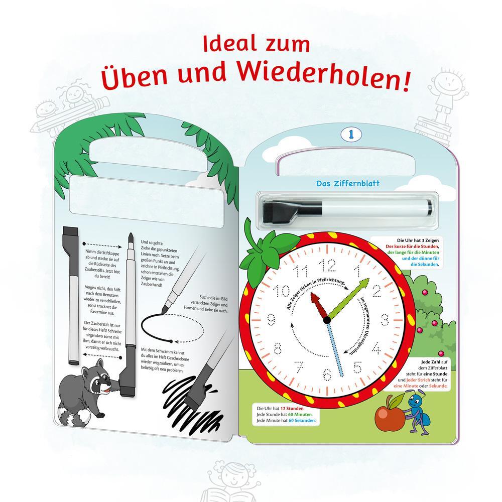 Bild: 9783957749307 | Trötsch Die Uhrzeit Schreib und Wisch Weg mit Stift | Taschenbuch