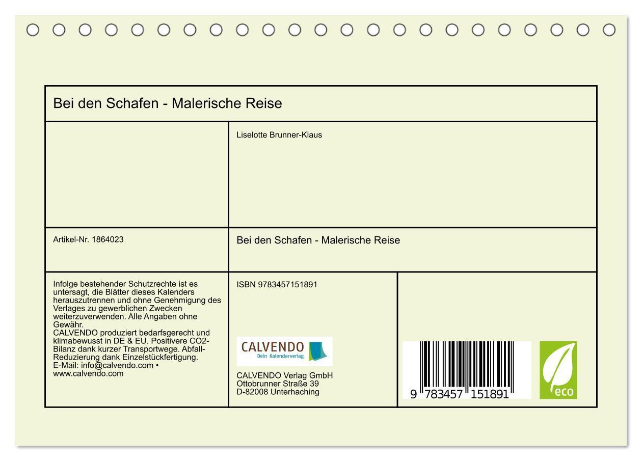 Bild: 9783457151891 | Bei den Schafen - Malerische Reise (Tischkalender 2025 DIN A5...