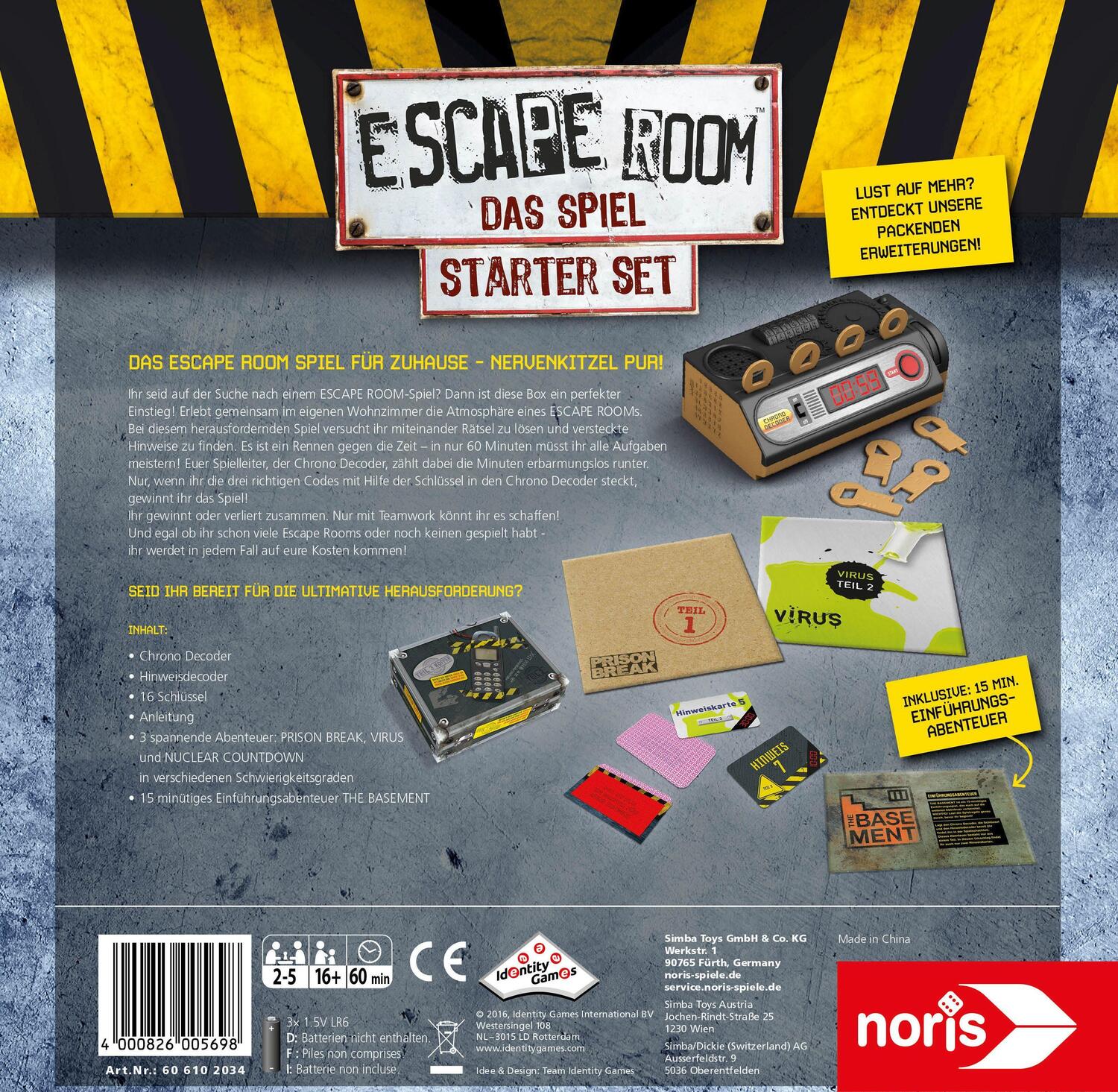 Bild: 4000826005698 | Escape Room Das Spiel | Spiel | 606102034 | Deutsch | 2023 | NORIS
