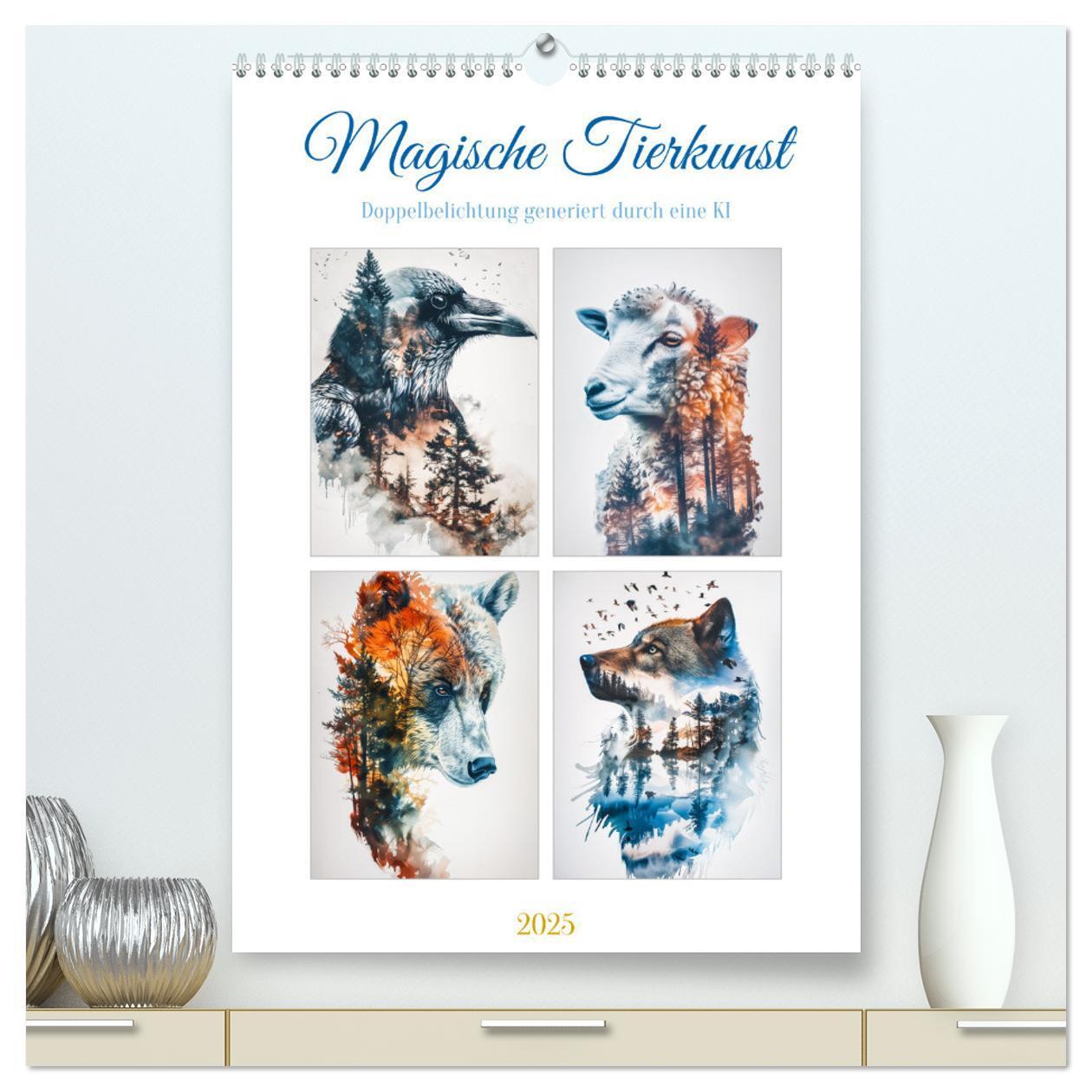 Cover: 9783383784651 | Magische Tierkunst (hochwertiger Premium Wandkalender 2025 DIN A2...