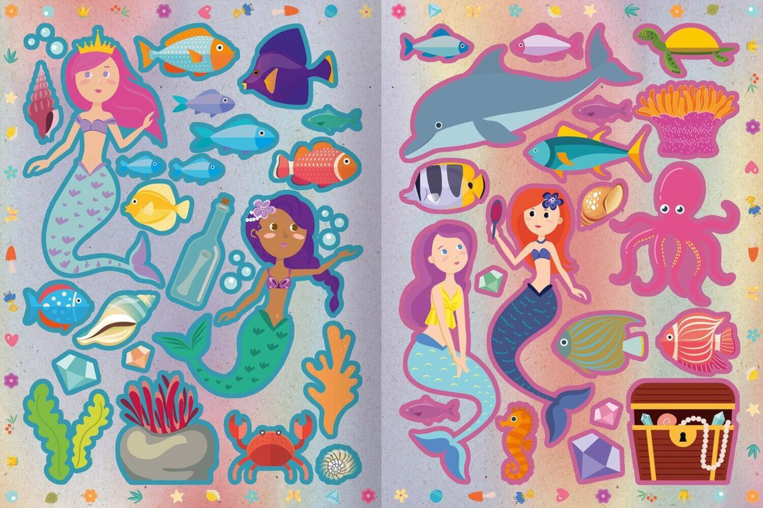 Bild: 9783845840536 | Kritzkratz-Sticker - Meerjungfrauen | Über 200 Sticker | Taschenbuch