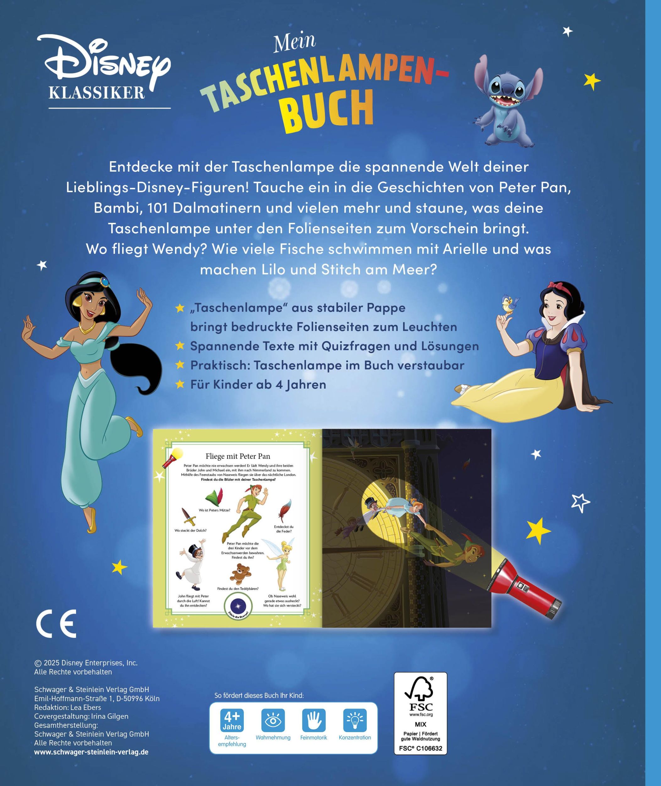 Rückseite: 9783849946524 | Mein Taschenlampenbuch Disney Klassiker | Schwager &amp; Steinlein Verlag