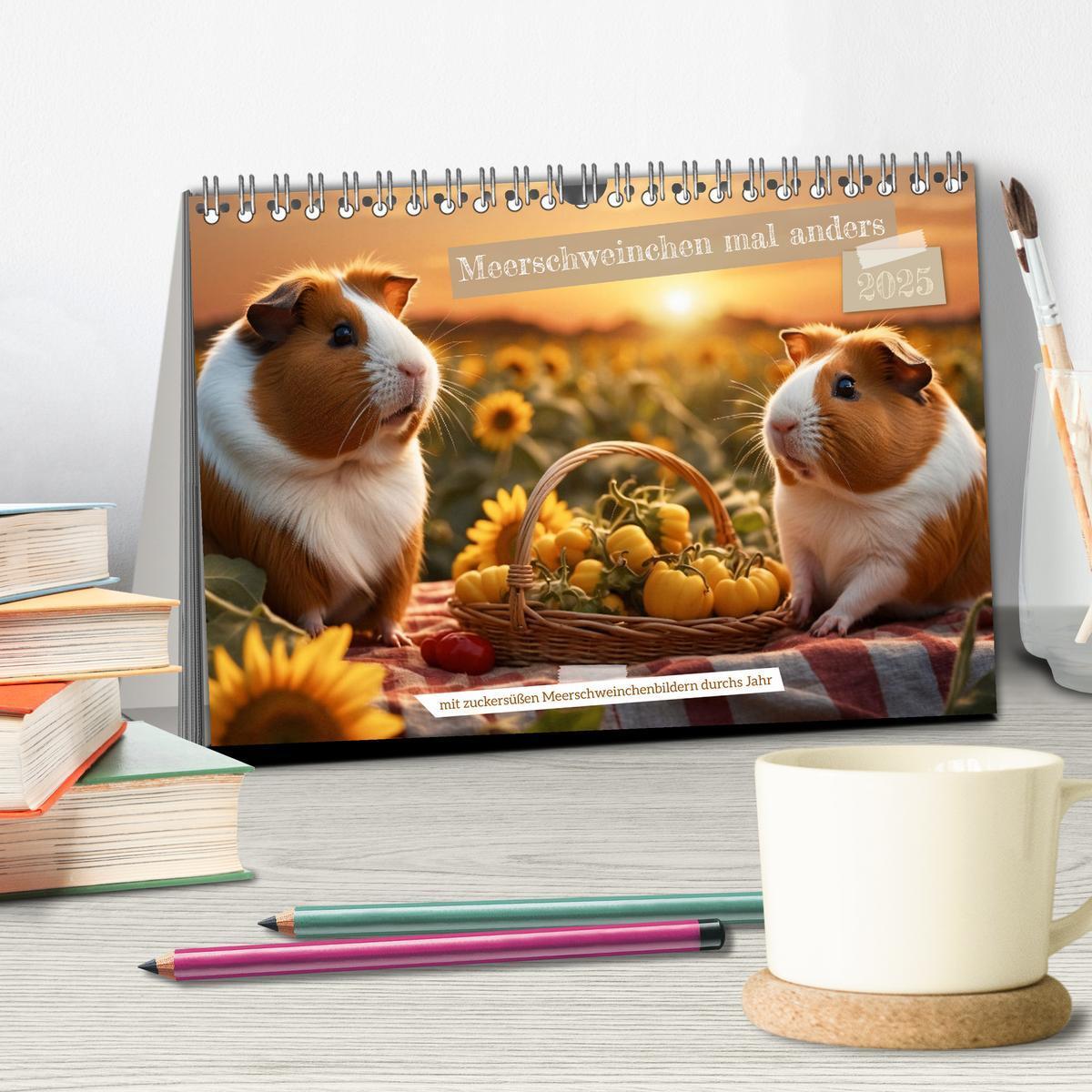 Bild: 9783435013135 | Meerschweinchen mal anders! (Tischkalender 2025 DIN A5 quer),...