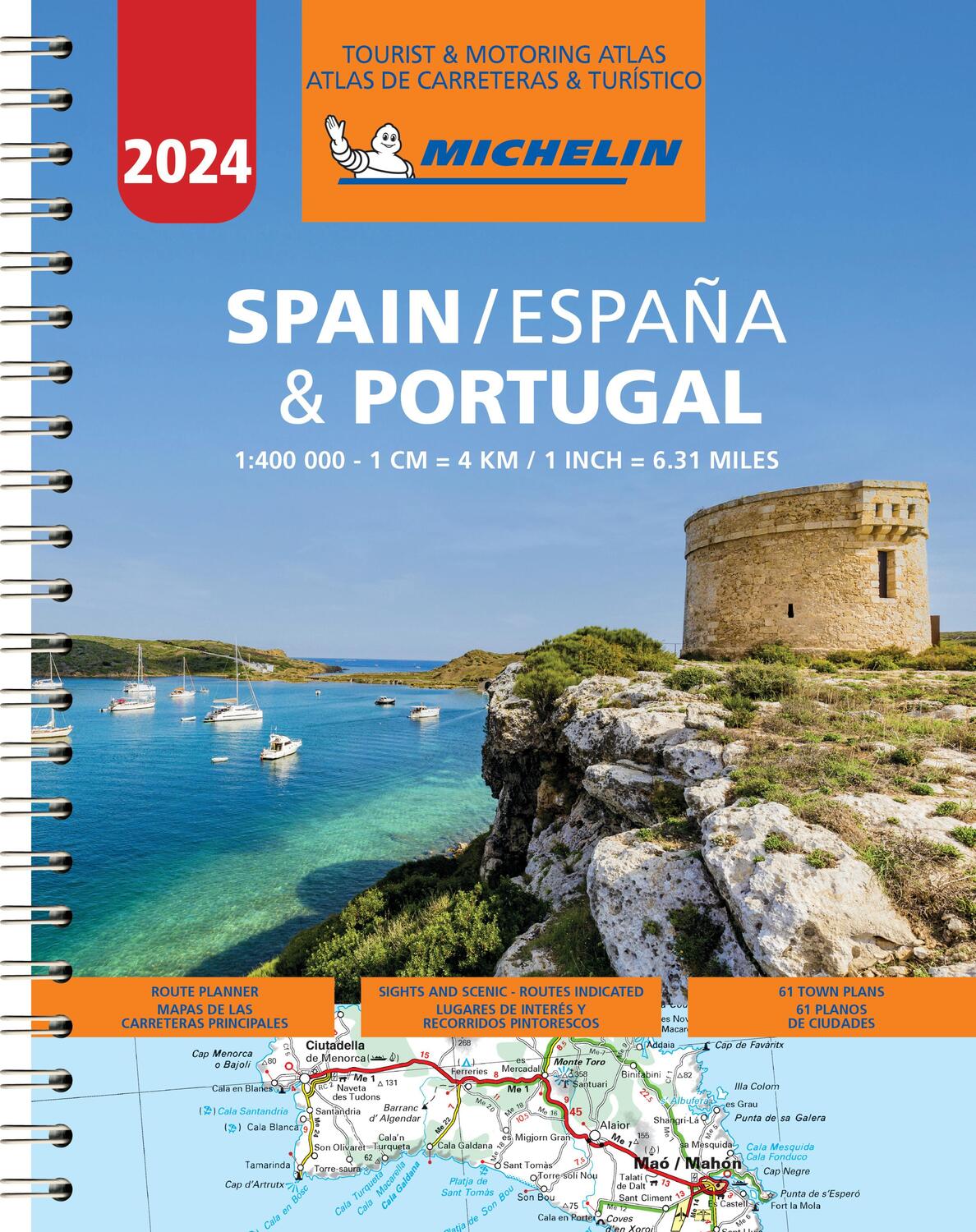 Cover: 9782067261525 | Michelin Straßenatlas Spanien &amp; Portugal mit Spiralbindung | Michelin