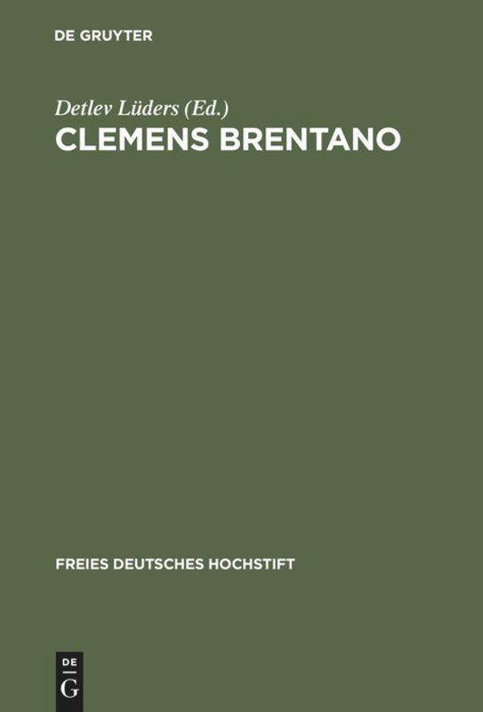 Cover: 9783484103696 | Clemens Brentano | Detlev Lüders | Buch | VI | Deutsch | 1980