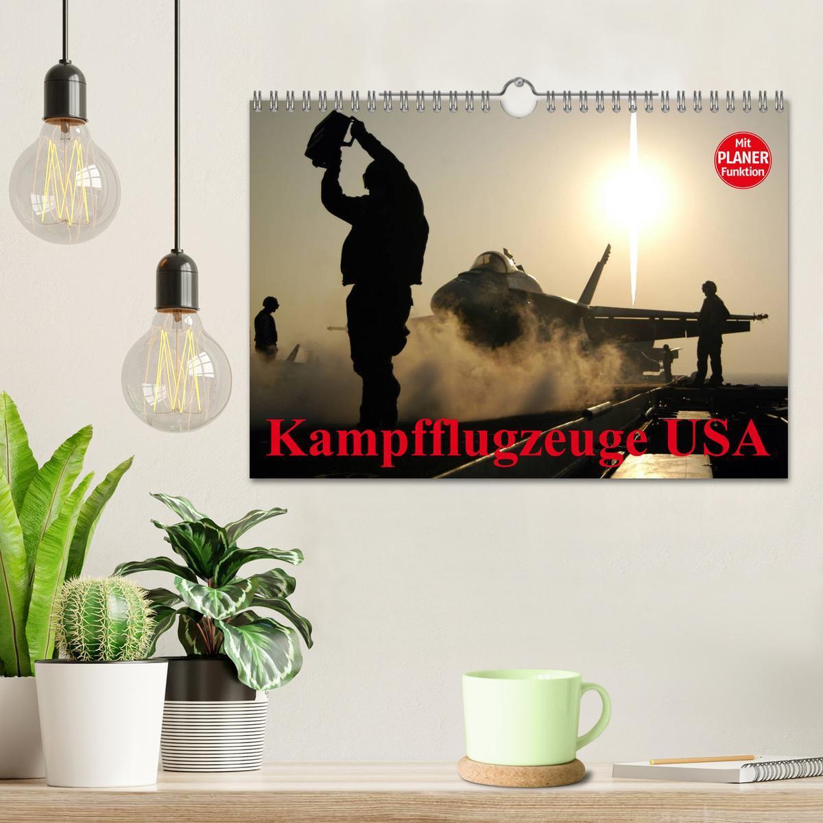 Bild: 9783435550753 | Kampfflugzeuge USA (Wandkalender 2025 DIN A4 quer), CALVENDO...