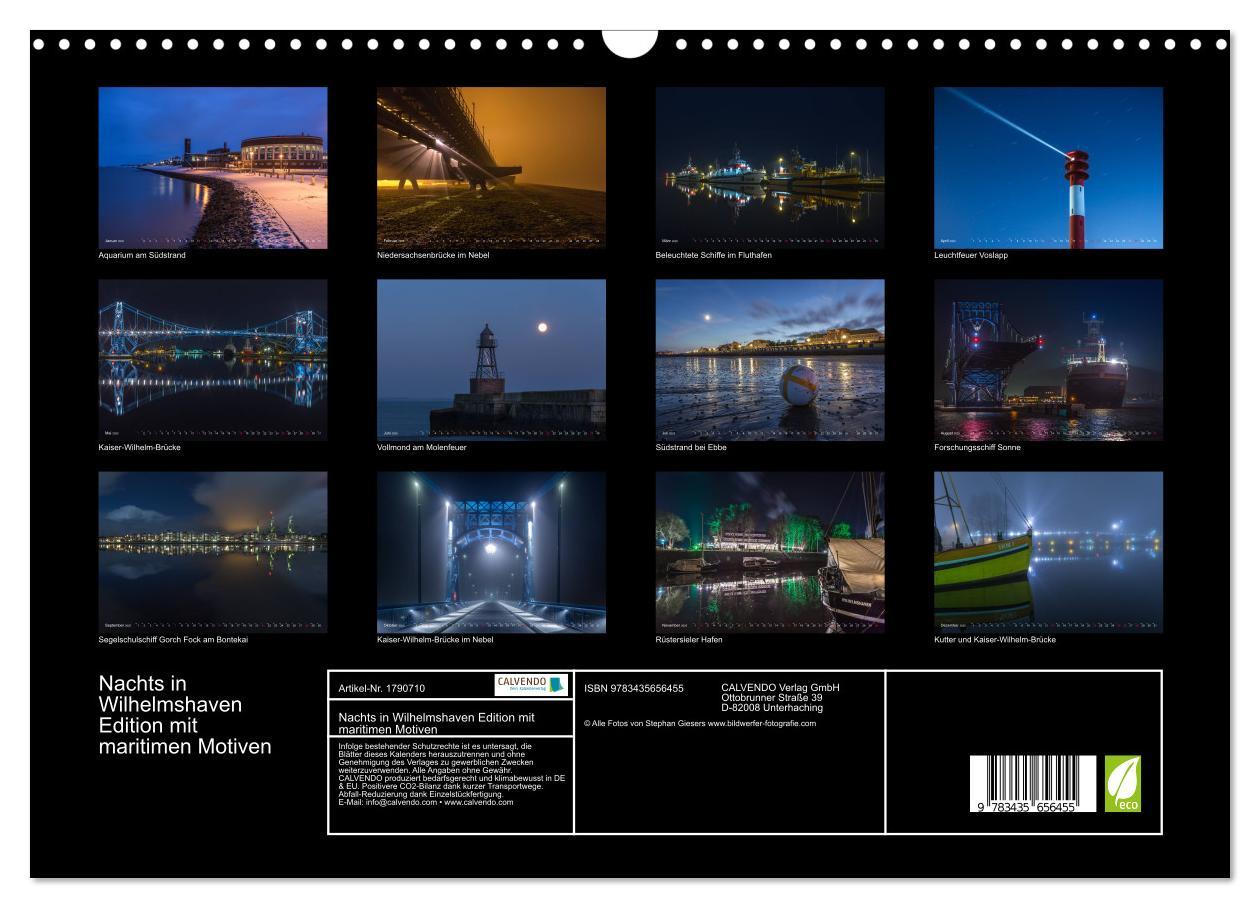 Bild: 9783435656455 | Nachts in Wilhelmshaven Edition mit maritimen Motiven (Wandkalender...