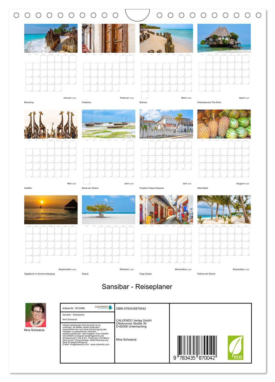 Bild: 9783435870042 | Sansibar - Reiseplaner (Wandkalender 2025 DIN A4 hoch), CALVENDO...