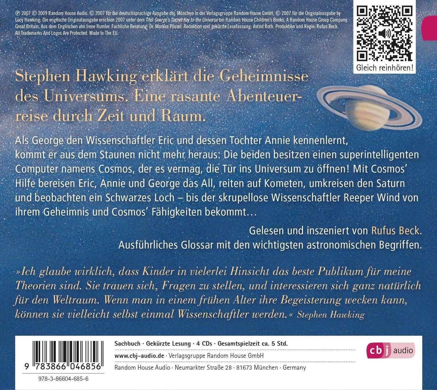 Bild: 9783866046856 | Der geheime Schlüssel zum Universum | Stephen Hawking (u. a.) | CD