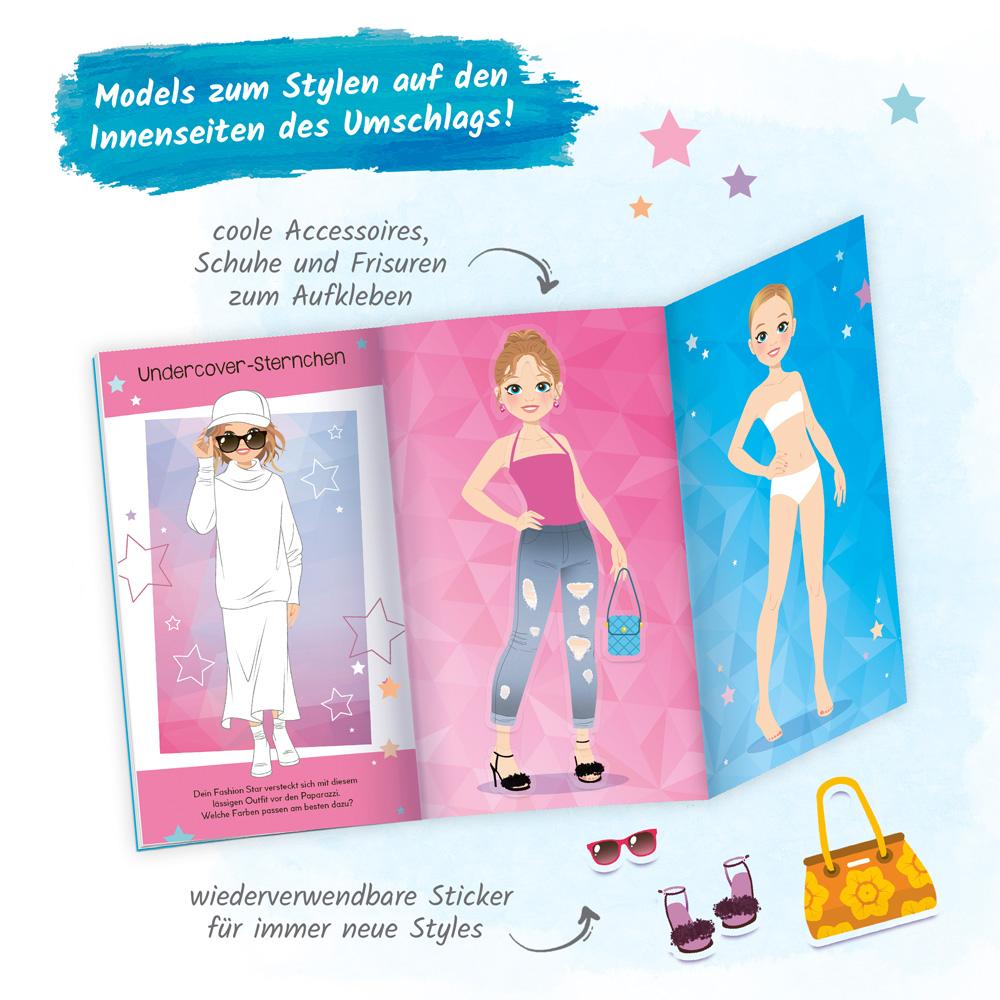 Bild: 9783988020802 | Trötsch Malbuch Stickermalbuch Fashion-Star Filmstar | Trötsch Verlag