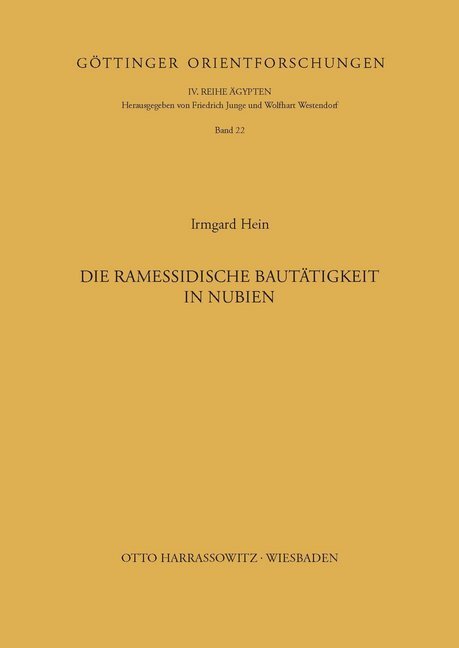 Cover: 9783447030809 | Die ramessidische Bautätigkeit in Nubien | Irmgard Hein | Taschenbuch