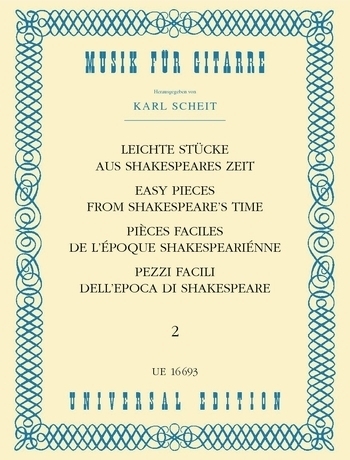 Cover: 9783702426781 | Leichte Stücke aus Shakespeares Zeit. Bd.2 | Band 2. für Gitarre.