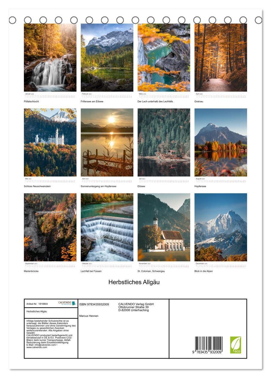 Bild: 9783435932009 | Herbstliches Allgäu (Tischkalender 2025 DIN A5 hoch), CALVENDO...