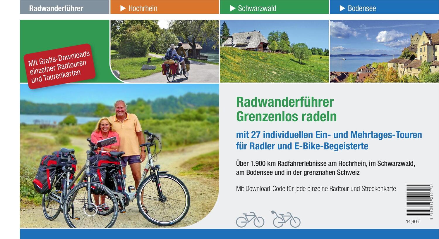 Cover: 9783981295771 | Radwanderführer Grenzenlos radeln 2023 mit 27 individuellen Ein-...