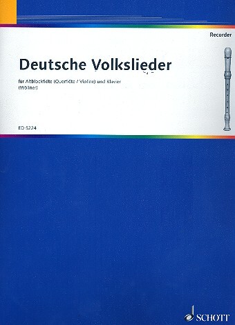 Cover: 9790001059442 | Deutsche Volkslieder | Alt-Blockflöte (Flöte/Violine) und Klavier
