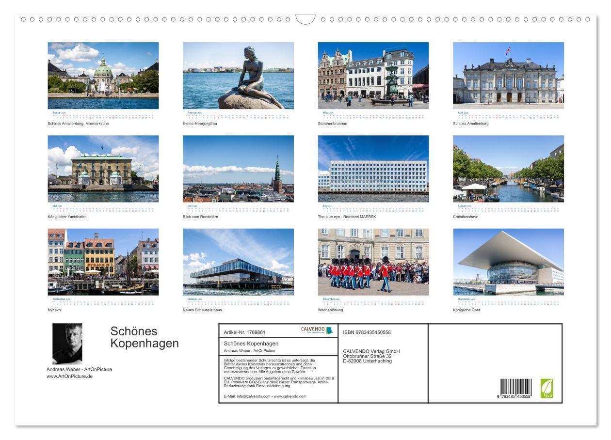 Bild: 9783435450558 | Schönes Kopenhagen (Wandkalender 2025 DIN A2 quer), CALVENDO...