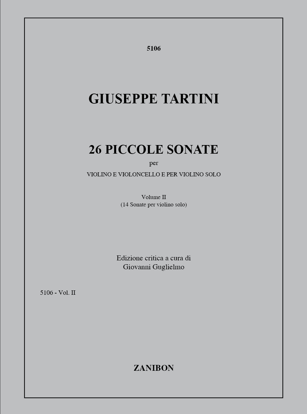 Cover: 9790520011358 | 26 Piccole Sonate | Giuseppe Tartini | Partitur | Zanibon