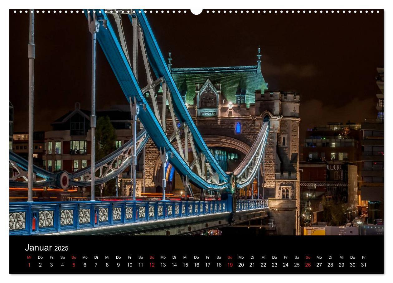 Bild: 9783435462476 | London - Nachts an der Themse (hochwertiger Premium Wandkalender...