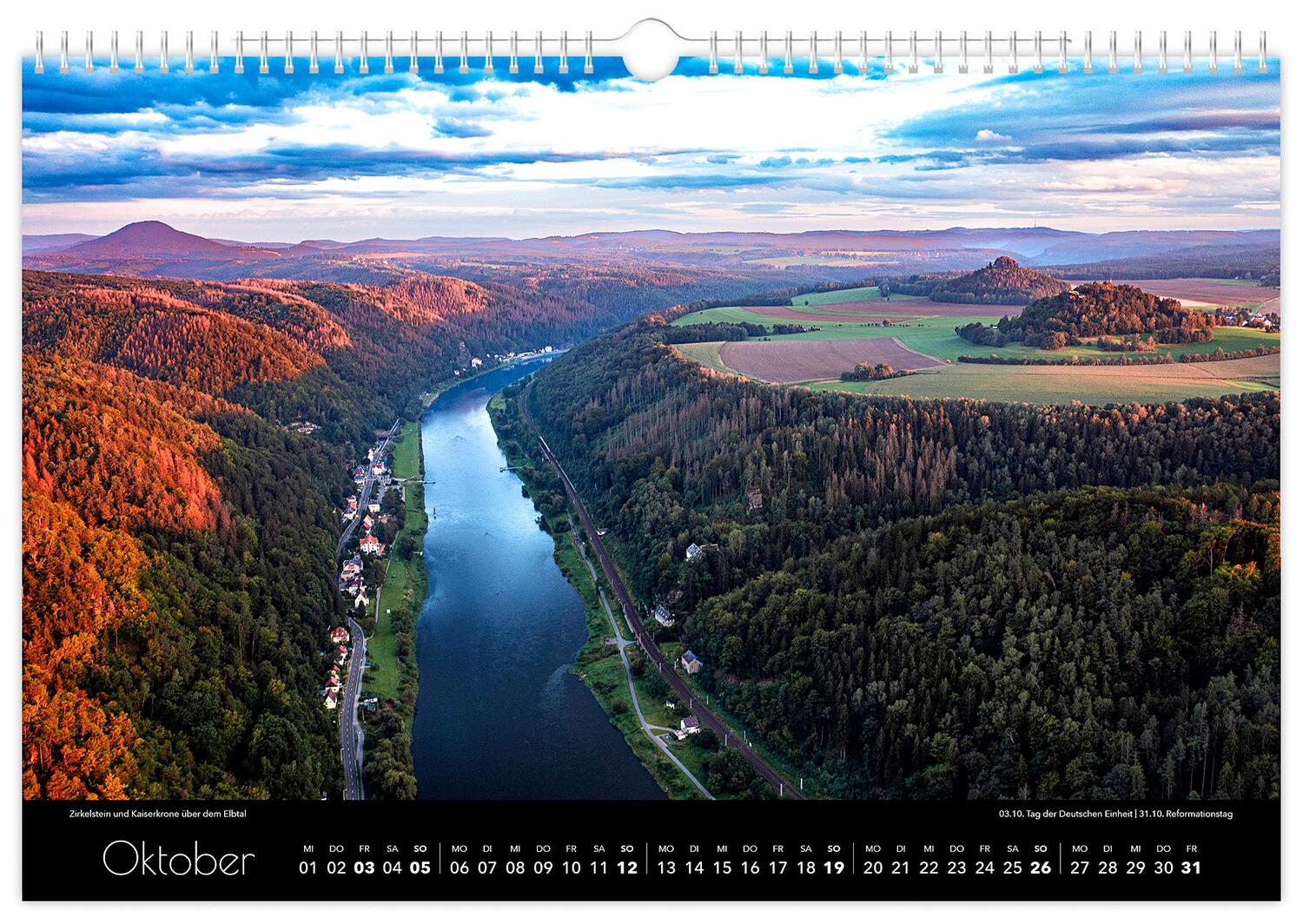 Bild: 9783910680524 | Kalender Sächsische Schweiz Luftaufnahmen 2025 | Peter Schubert | 2025
