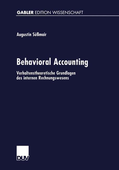 Cover: 9783824471911 | Behavioral Accounting | Augustin Süßmair | Taschenbuch | Paperback