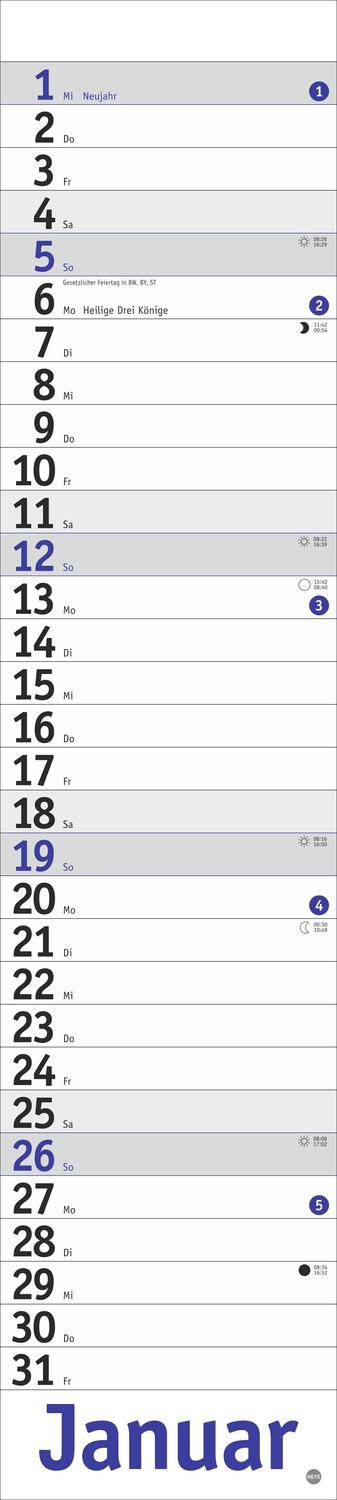 Bild: 9783756406333 | Langplaner, blau 2025 | Heye | Kalender | Bürokalender Heye | 13 S.