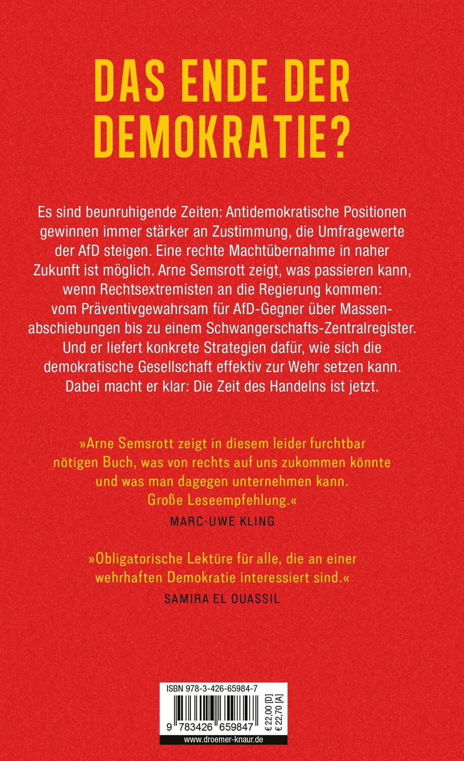 Rückseite: 9783426659847 | Machtübernahme | Arne Semsrott | Buch | 240 S. | Deutsch | 2024