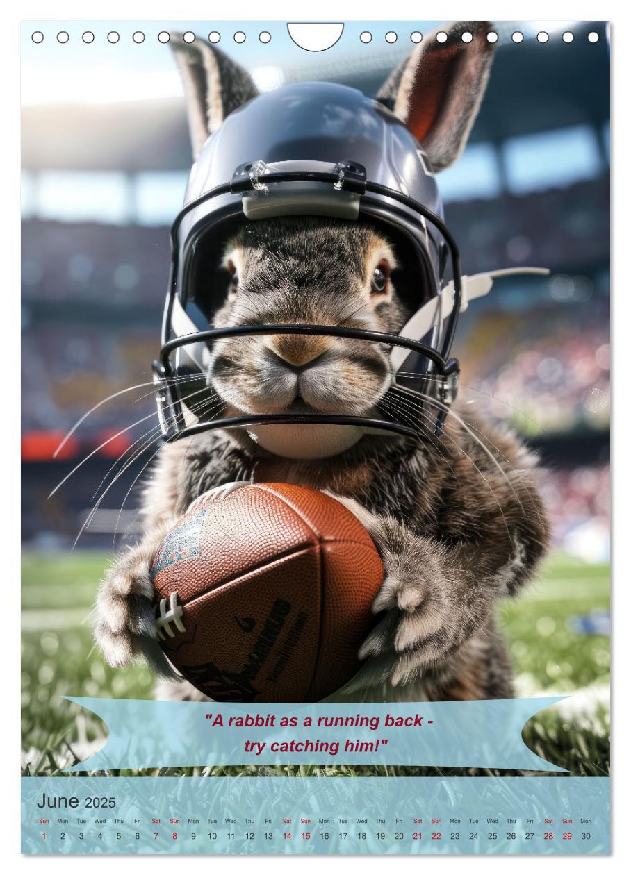 Bild: 9781325985296 | American football with funny animals (Wall Calendar 2025 DIN A4...