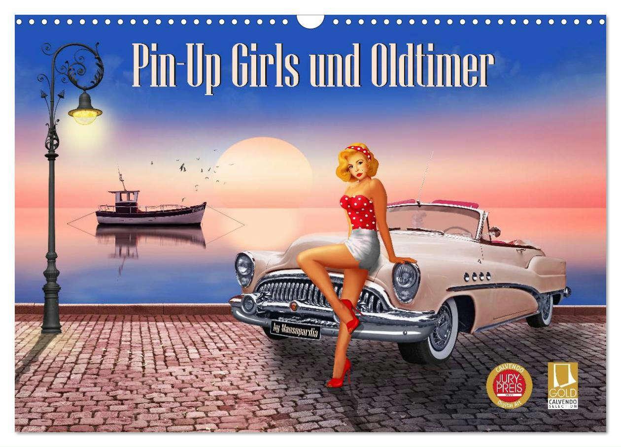 Cover: 9783675762893 | Pin-Up Girls und Oldtimer by Mausopardia (Wandkalender 2024 DIN A3...