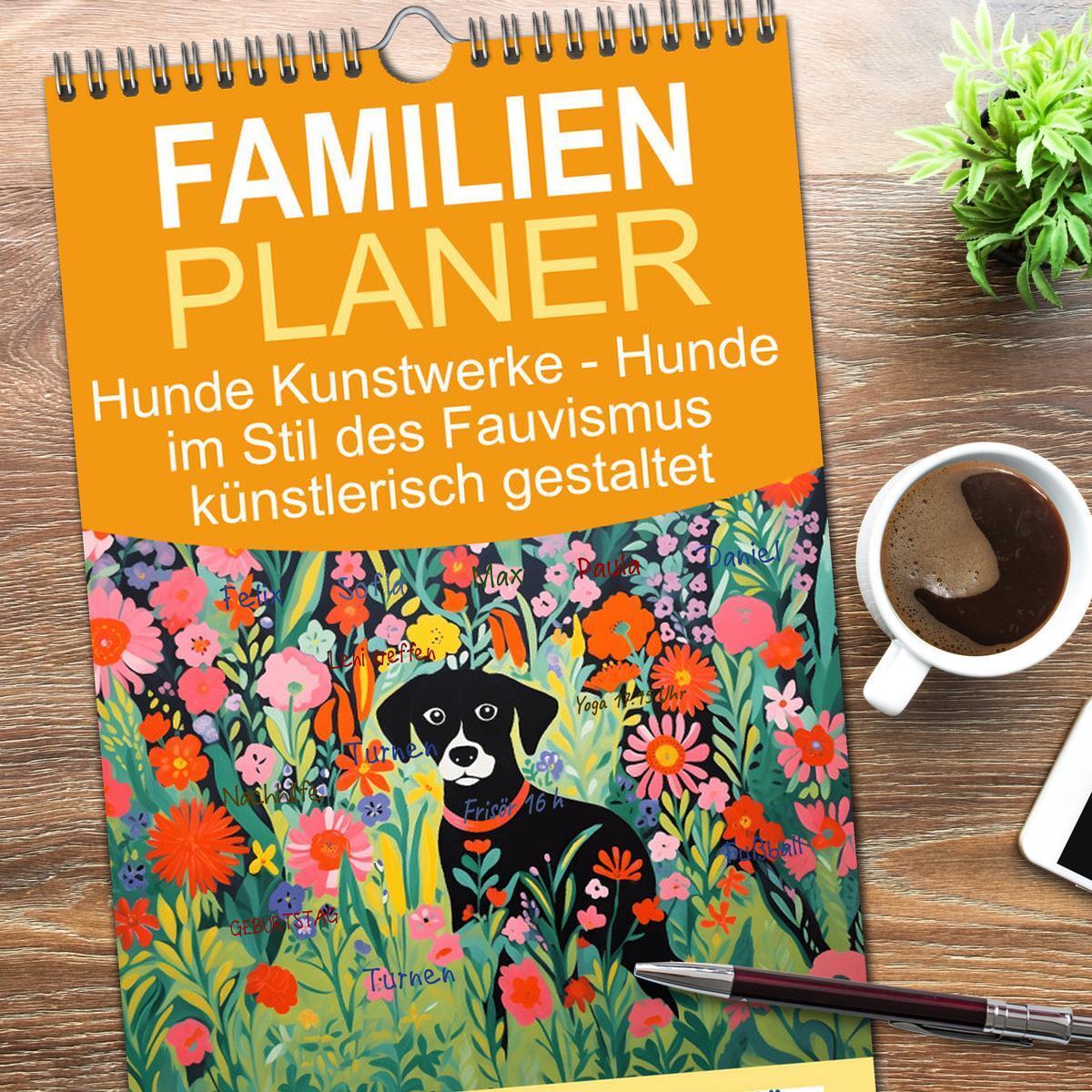 Bild: 9783457090572 | Familienplaner 2025 - Hunde Kunstwerke - Hunde im Stil des...