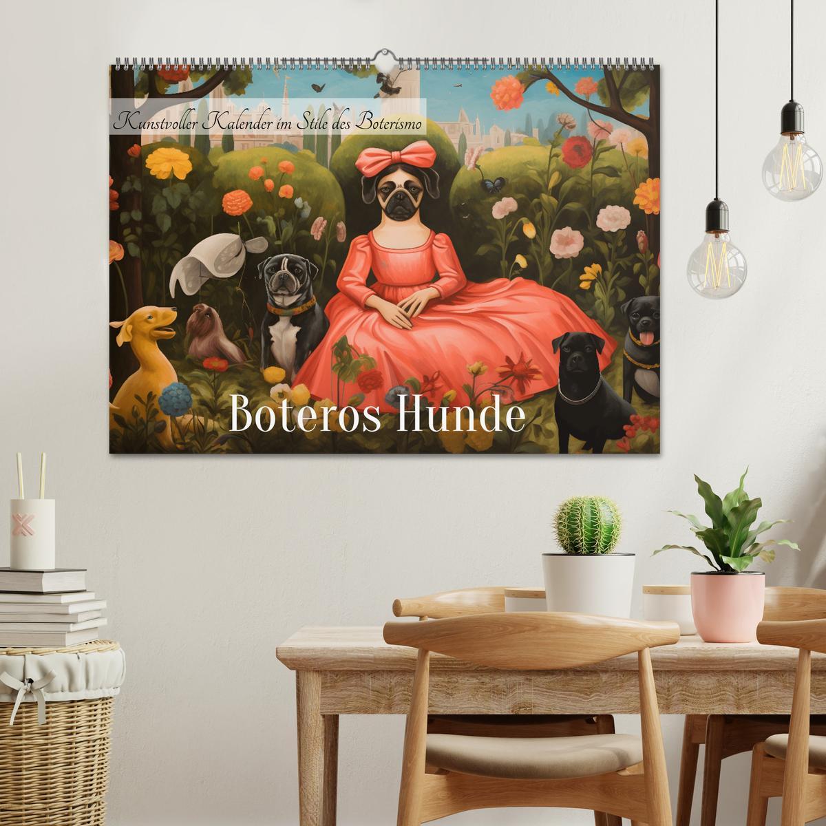 Bild: 9783383855481 | Boteros Hunde - Kunstvoller Kalender im Stile des Boterismo...