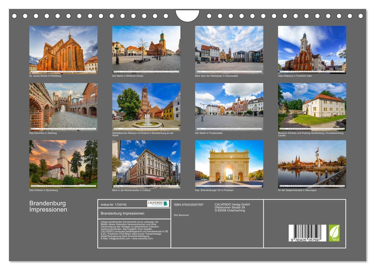 Bild: 9783435057597 | Brandenburg Impressionen (Wandkalender 2025 DIN A4 quer), CALVENDO...