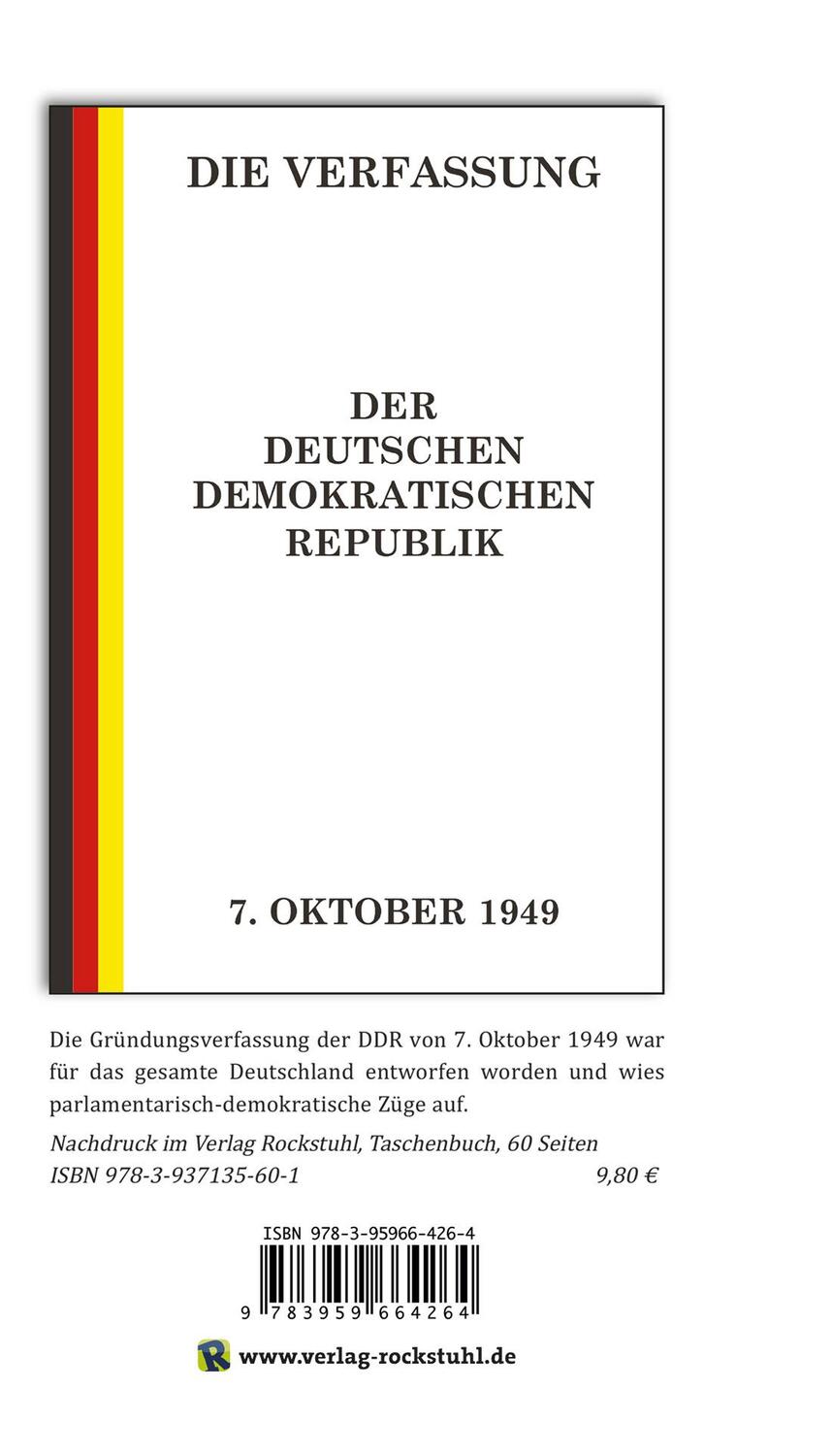 Rückseite: 9783959664264 | Erstes GRUNDGESETZ für die Bundesrepublik Deutschland vom 23. Mai 1949