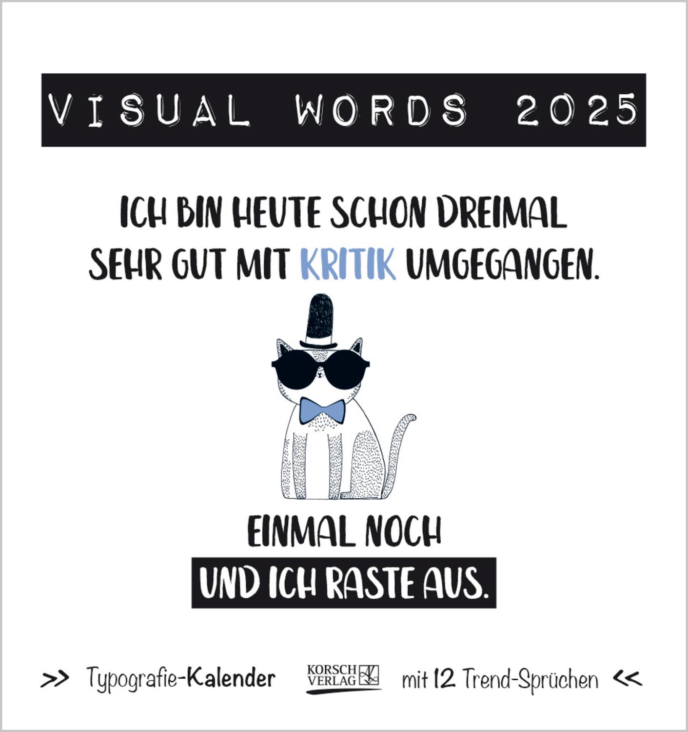 Cover: 9783731876557 | Visual Words Colour 2025 | Verlag Korsch | Kalender | 13 S. | Deutsch