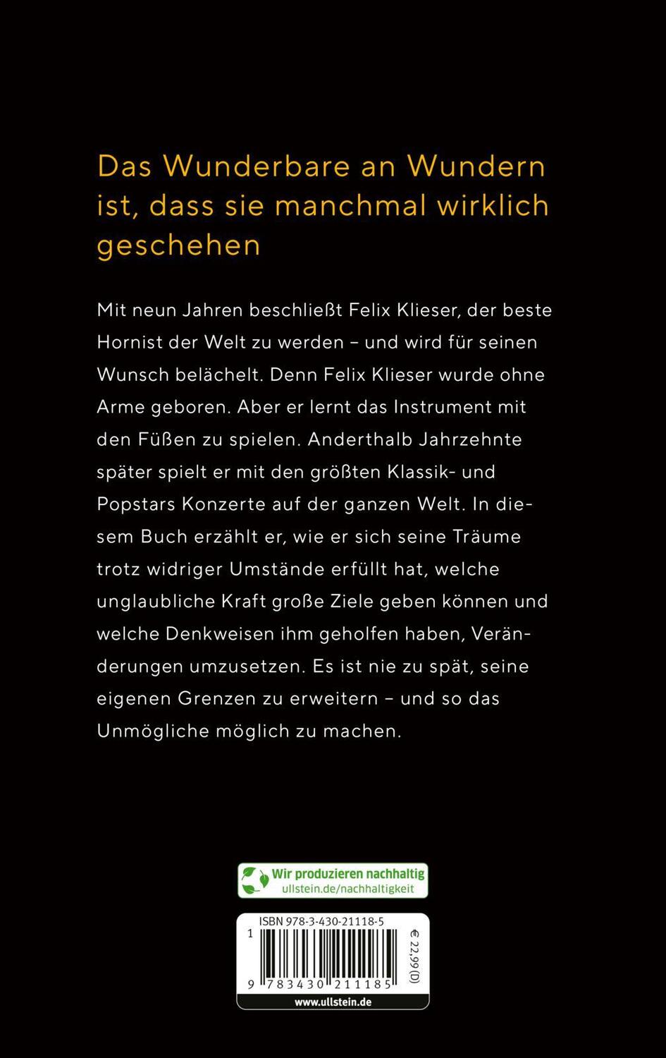 Rückseite: 9783430211185 | Stell dir vor, es geht nicht, und einer tut es doch | Felix Klieser