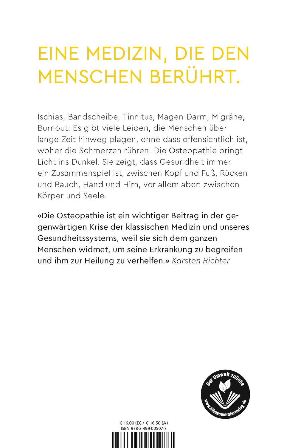 Rückseite: 9783499005077 | Heilen mit den Händen | Karsten Richter (u. a.) | Taschenbuch | 2021