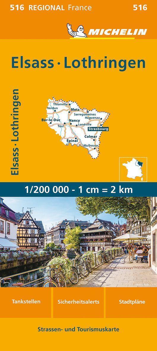 Cover: 9782067259416 | Michelin Elsass Lothring | Straßen- und Tourismuskarte 1:200.000